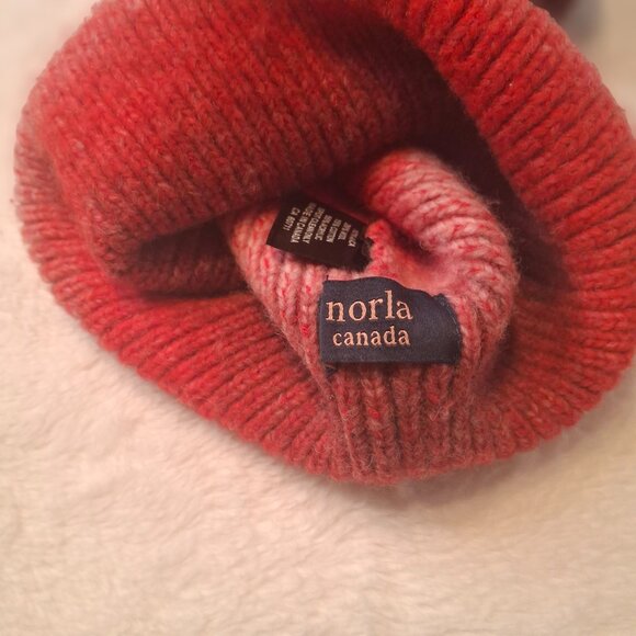 Norla Canada Pom Pom Beanie Striped Knit Sz O/S Alpaca Wool Boho Cabincore Artsy - Picture 9 of 14